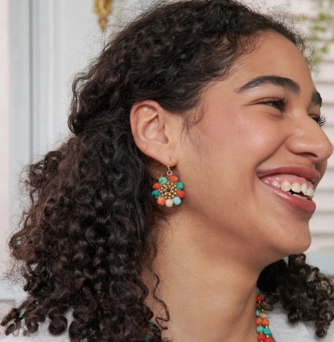 KANTHA CAPRI SUNFLOWER EARRINGS