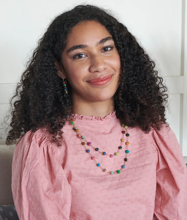 KANTHA DOTTED LONG NECKLACE
