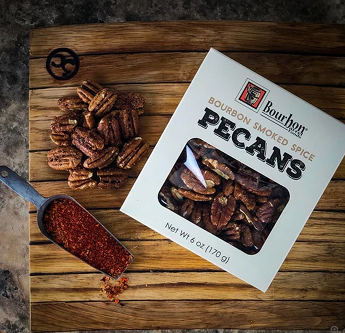 BOURBON BARREL FOODS BOURBON SMOKED SPICED PECANS - 6oz.