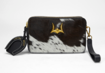 LOYAL WEST SHELL MINI PURSE IN BLACK & WHITE COWHIDE