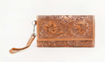 LOYAL WEST DROVER WALLET HANDTOOLED LEATHER AND CALFSKIN
