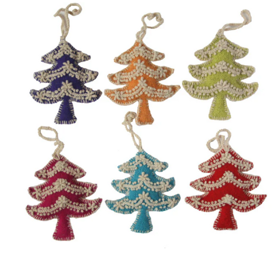 EMBROIDERED TREE ORNAMENT - ASSORTED