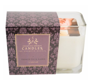 CREATIVE ENERGY SOY LOTION CANDLES - FRENCH FIG & AMBER