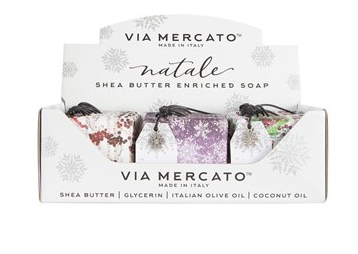 EUROPEAN SOAPS - VIA MERCATO - NATALE ASSORTED ORNAMENT SOAPS