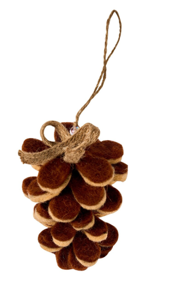 WOOL FELT CHRISTMAS ORNAMENTS - ASSORTED