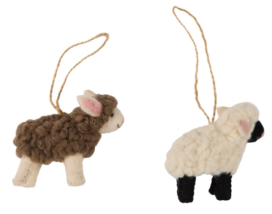 WOOL FELT CHRISTMAS ORNAMENTS - ASSORTED