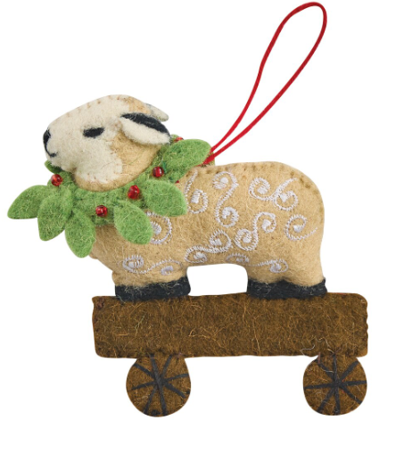 WOOL FELT CHRISTMAS ORNAMENTS - ASSORTED