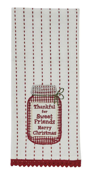 CHRISTMAS SWEET FRIENDS APPLIQUE DISHTOWEL