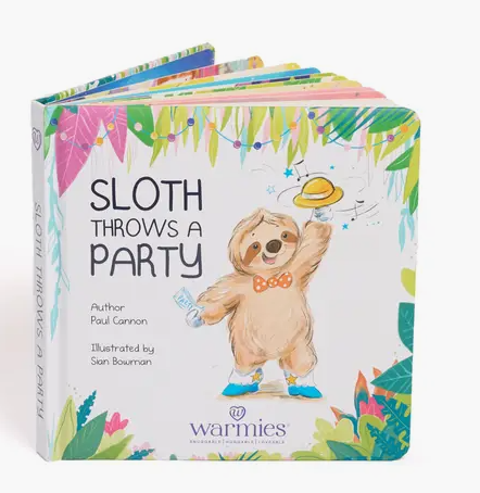 SLOTH WARMIES "SLOTH THROWS A PARTY" BOOK