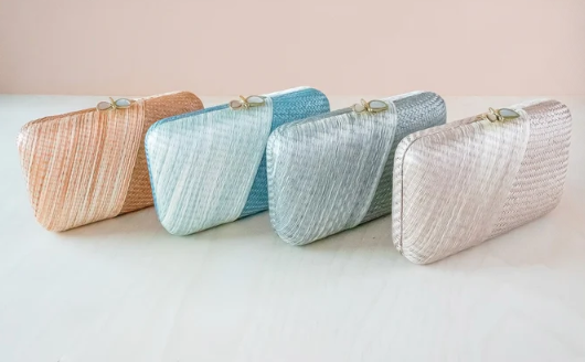 LIKHA HANDWOVEN KIMONO CLUTCH - MISTY GREY