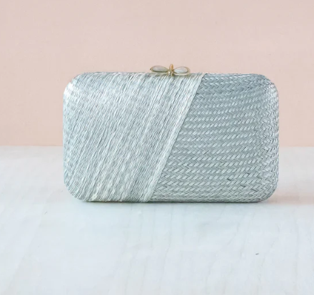 LIKHA HANDWOVEN KIMONO CLUTCH - MISTY GREY