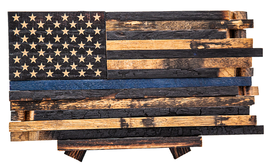 THE HERITAGE FLAG COMPANY BARREL WOOD AMERICAN FLAG - CASK COLLECTION