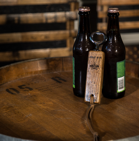 THE HERITAGE FLAG CO. BARREL STAVE BOTTLE OPENER