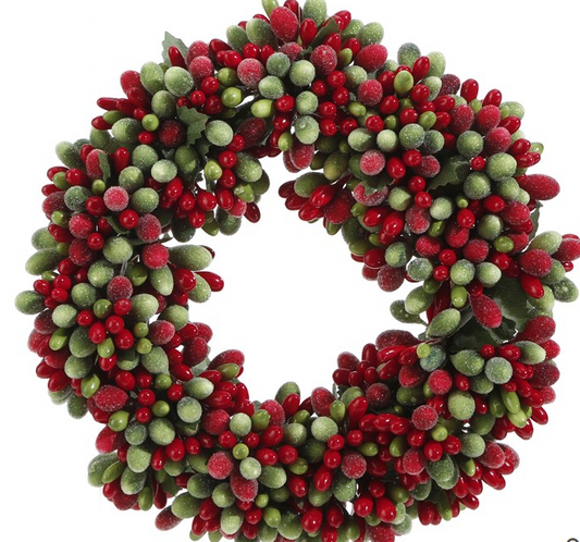 6.5" DIA. BEADED BERRY MINI-WREATH CANDLE RING