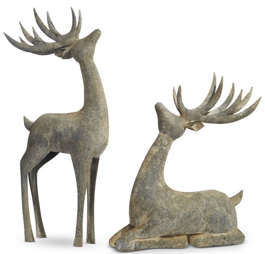 GALVANIZED DEER SET OF 2