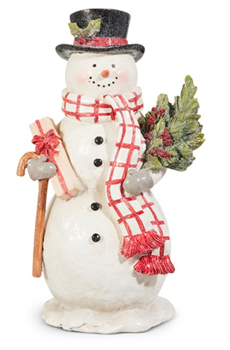 12"TALL HOLIDAY SNOWMAN
