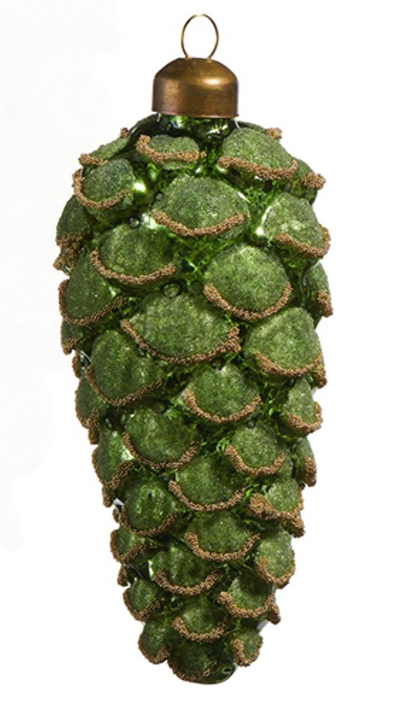 GLITTER PINECONE ORNAMENT - ASSORTED