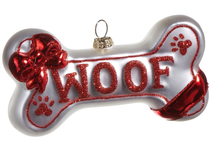 WOOF DOG BONE ORNAMENT