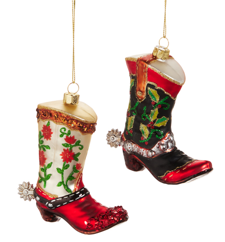 WESTERN COWBOY BOOT ORNAMENT - ASSORTED