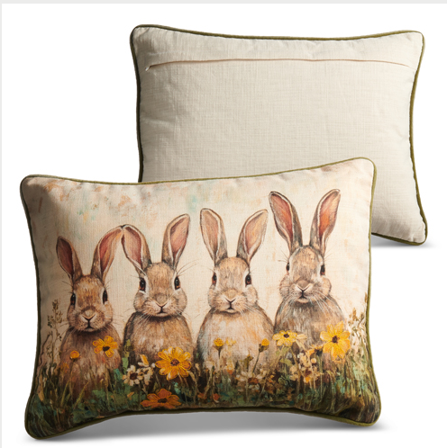 BUNNY MEADOW PILLOW - 20" x 15"