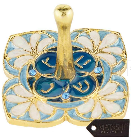 MATASHI HAND-PAINTED SPINNING DREIDEL HOLIDAY ORNAMENT WITH CRYSTAL - ASSORTED