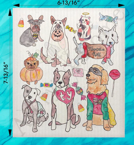 AVERY'S HOME FALL & HALLOWEEN SWEDISH DISH CLOTH - ASSORTED