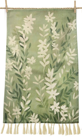 NEUTRAL AND GREEN LEAVES TEA TOWELS - ASSORTED