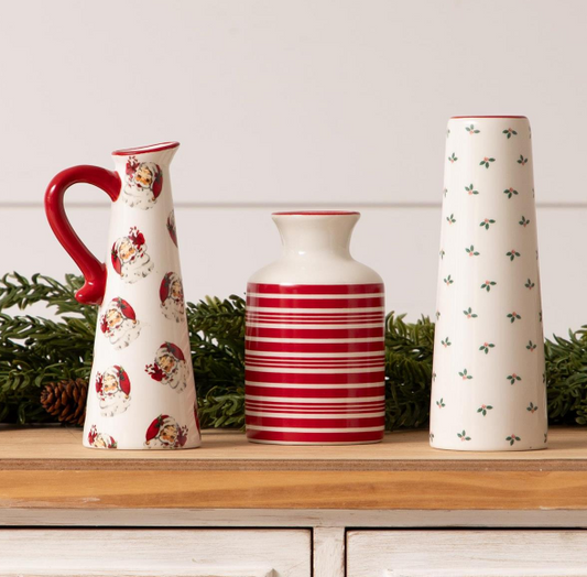 VINTAGE CHRISTMAS BUD VASES - ASSORTED