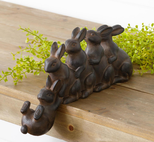 RABBITS PLAYING SHELF SITTER