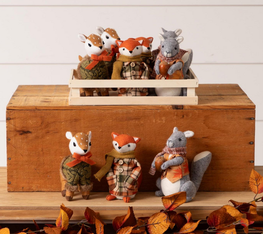 FALL ANIMAL FRIENDS (DEER, SQUIRREL AND FOX) - ASSORTED
