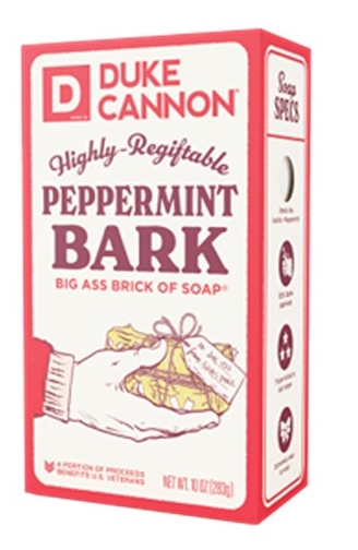 DUKE CANNON SUPPLY CO. HIGHLY REGIFTABLE PEPPERMINT BARK BIG ASS BRICK OF SOAP