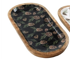 WOODLAND PINE MANGO WOOD TRAYS - ASSORTED