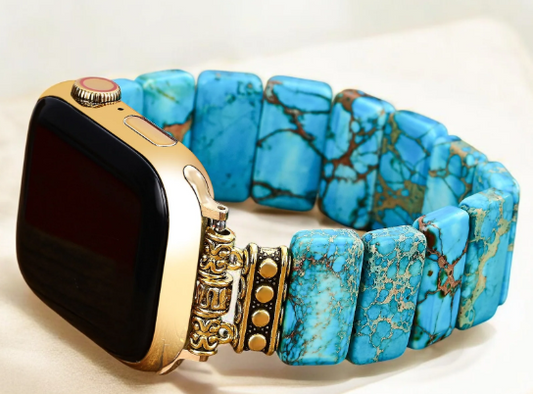 CAPE DIABLO TURQUOISE TIBETAN JASPER STRETCH APPLE WATCH STRAP