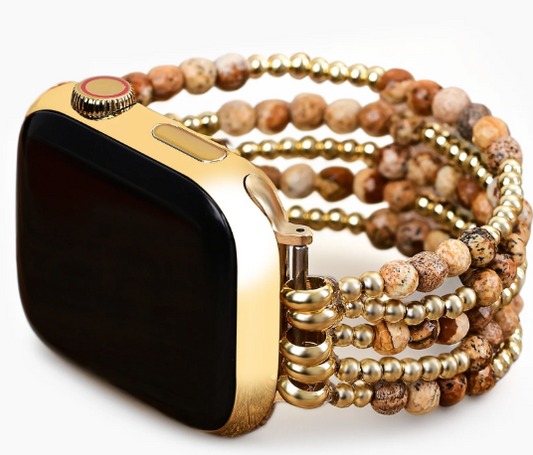 CAPE DIABLO GOLDEN EARTH JASPER STRETCH APPLE WATCH STRAP