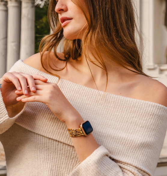 CAPE DIABLO GOLDEN EARTH JASPER STRETCH APPLE WATCH STRAP