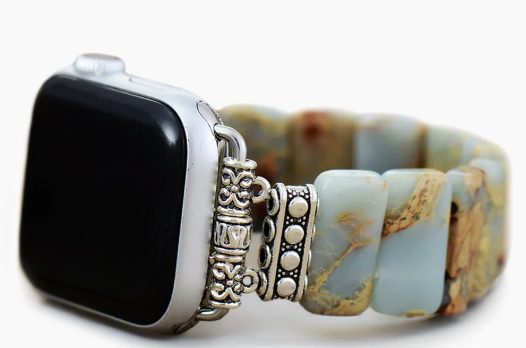CAPE DIABLO EARTH TIBETAN JASPER STRETCH APPLE WATCH STRAP