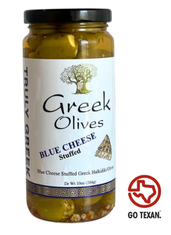 TRULY GREEK BLUE CHEESE STUFFED GREEK OLIVES 10oz.