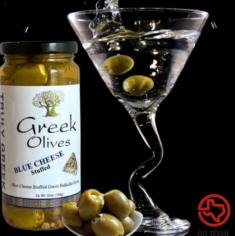 TRULY GREEK BLUE CHEESE STUFFED GREEK OLIVES 10oz.