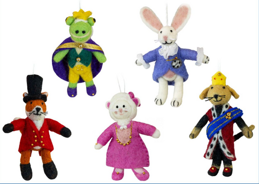 DZi FELTED HOLIDAY "ROYAL" ORNAMENTS - ASSORTED
