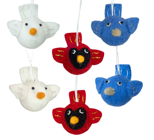DZi FELTED BIRD ORNAMENTS - ASSORTED