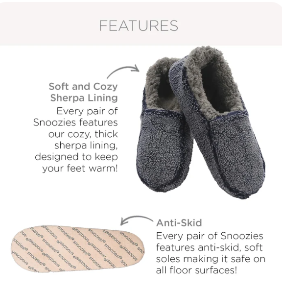 SNOOZIES! TWO TONE FLEECE LINED MEN'S SLIPPERS - ASSORTED