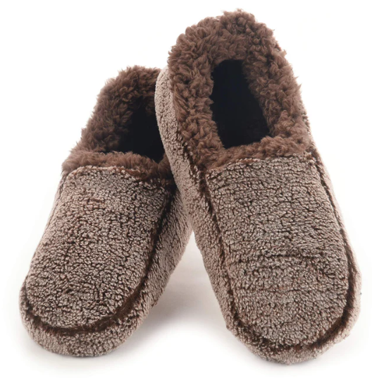 SNOOZIES! TWO TONE FLEECE LINED MEN'S SLIPPERS - ASSORTED