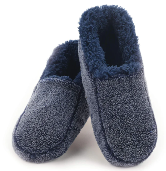 SNOOZIES! TWO TONE FLEECE LINED MEN'S SLIPPERS - ASSORTED