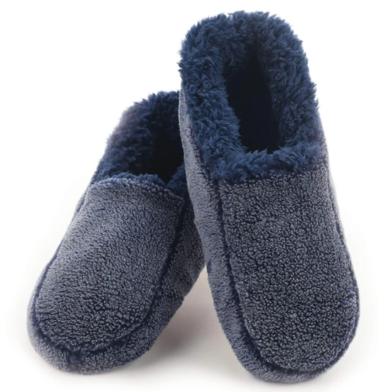 SNOOZIES! TWO TONE FLEECE LINED MEN'S SLIPPERS - ASSORTED