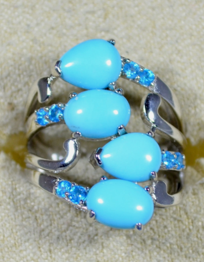 STERLING SILVER TURQUOISE RINGS - ASSORTED