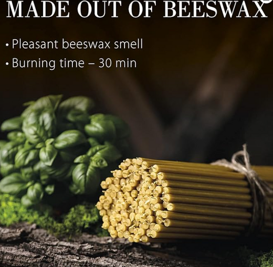 HONEY SCENTED PURE BEESWAX CANDLES - DRIP FREE & SMOKELESS 6.3" x .2"