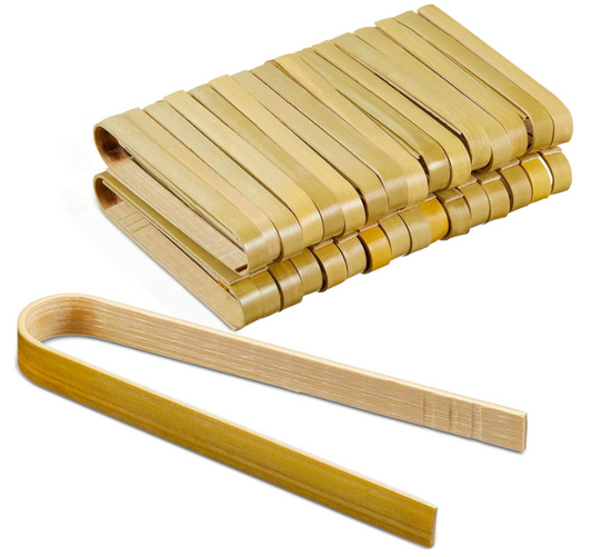 MINI BAMBOO TONGS - 4" LONG