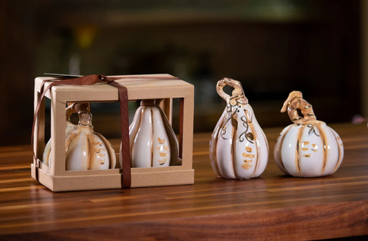 BLUE SKY CLAYWORKS PUMPKIN SALT AND PEPPER SET
