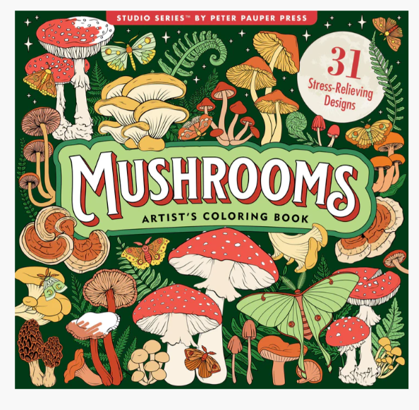 MUSHROOMS ADULT COLORING BOOK