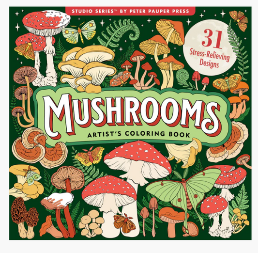 MUSHROOMS ADULT COLORING BOOK